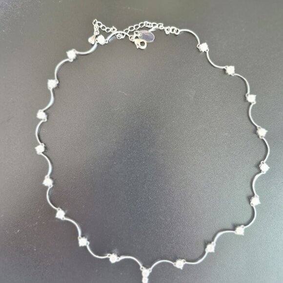 Lia Sophia Necklace Wedding Bells Silver Tone CZ 12.5 Carat Total Wt. 16 - 19 In - Picture 3 of 8